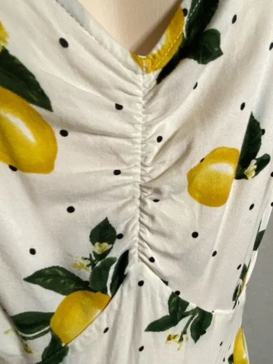 torrid White Midi Dress with Yellow Lemon Print - Picture 4 of 6